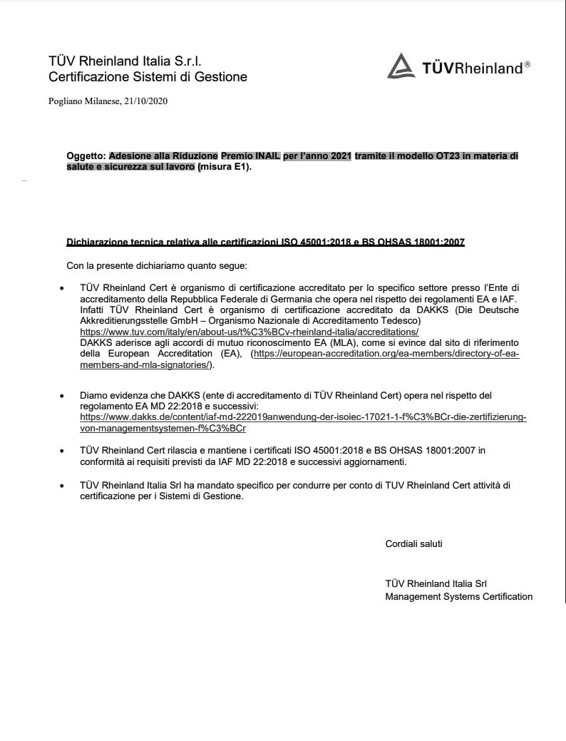 Modello OT23 -  Misura E1